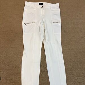 WHBM Stretch Comfort Slim Cotton Blend Ankle Bright White Pants Size 2
